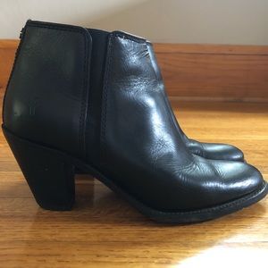 Frye Mustang Leather and Gore Black Bootie Women’s
